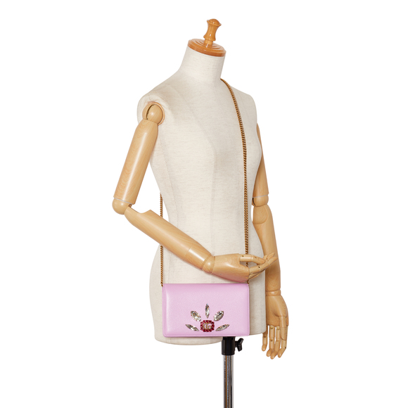 GUCCI GG Marmont Embellished Wallet On Chain Crossbody Bag - Picture 15 of 16